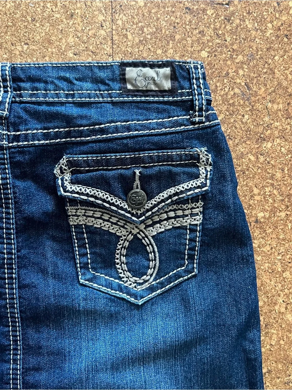 2000s Earl Jean Women’s Dark Blue Denim Mini Skirt - Size 4